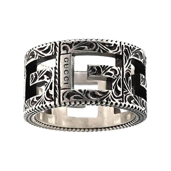 GUCCI Arabesque Ring Silver size11 5-5.25(US) 90267024 - Picture 1 of 15